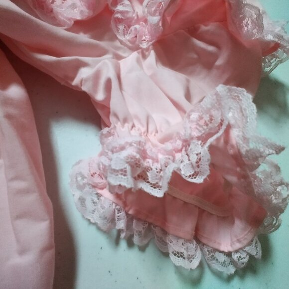 Vintage Miss Quality Pageant Dress 6X Pink Lace Ruffled Frilly Coquette Babydoll - Picture 15 of 16